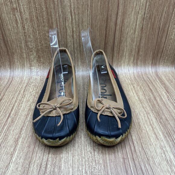 CHOOKA Women's size 7 Black Duck Skimmer Rubber Boat Rain Slip on Shoes - Picture 5 of 8